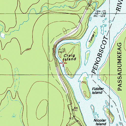 Topographic Map of Craig Island, ME