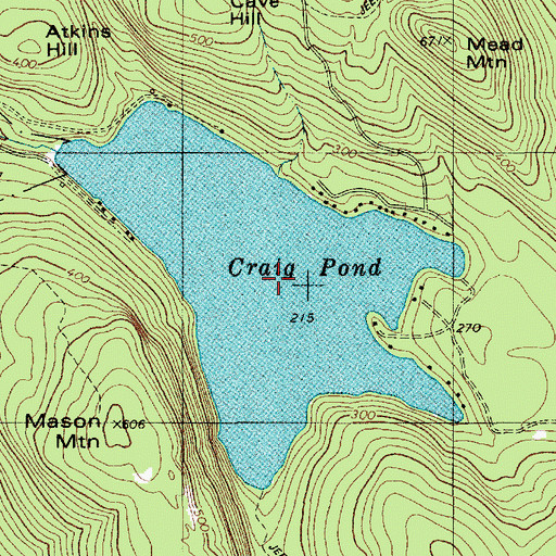 Topographic Map of Craig Pond, ME