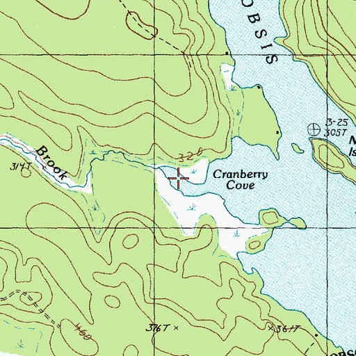 Topographic Map of Cranberry Brook, ME
