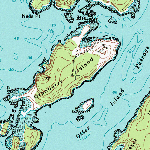 Topographic Map of Cranberry Island, ME