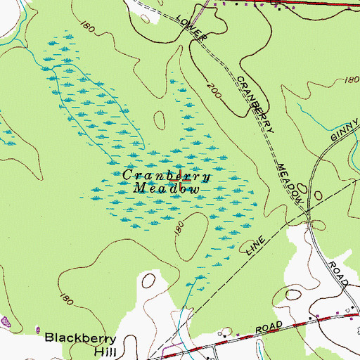 Topographic Map of Cranberry Meadow, ME