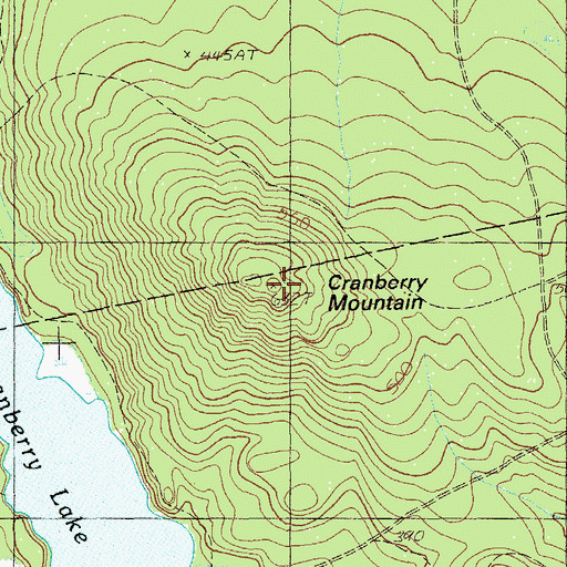 Topographic Map of Cranberry Mountain, ME