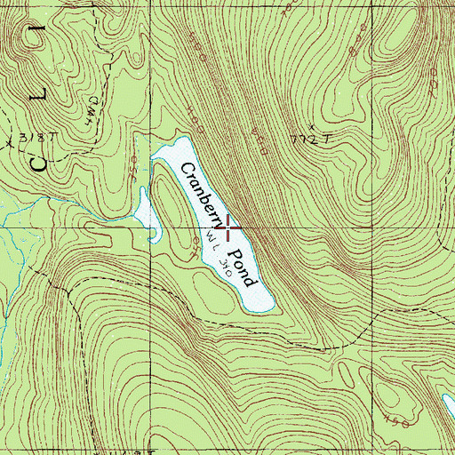 Topographic Map of Cranberry Pond, ME