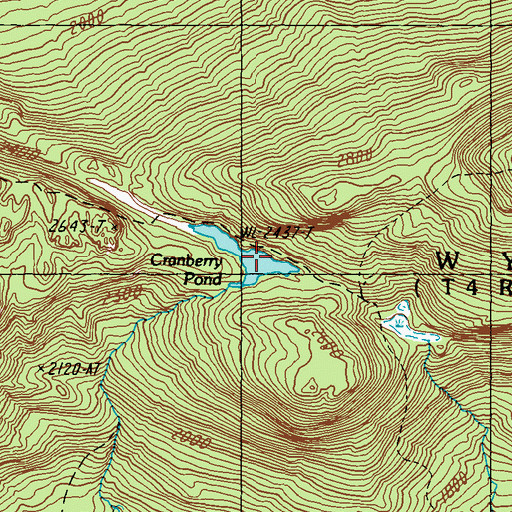 Topographic Map of Cranberry Pond, ME