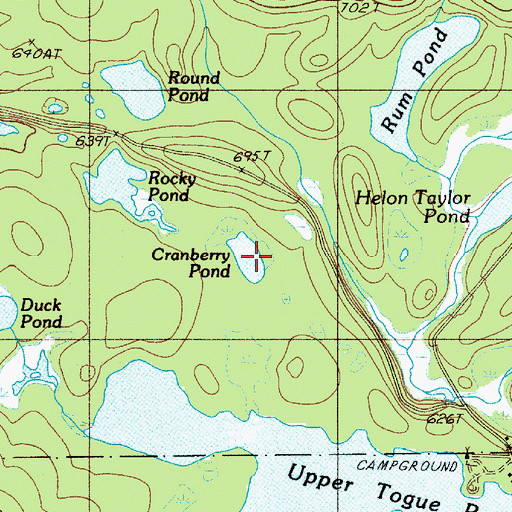 Topographic Map of Cranberry Pond, ME