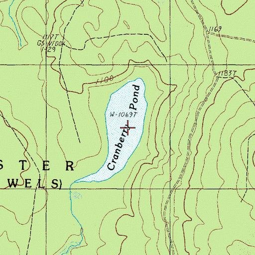 Topographic Map of Cranberry Pond, ME