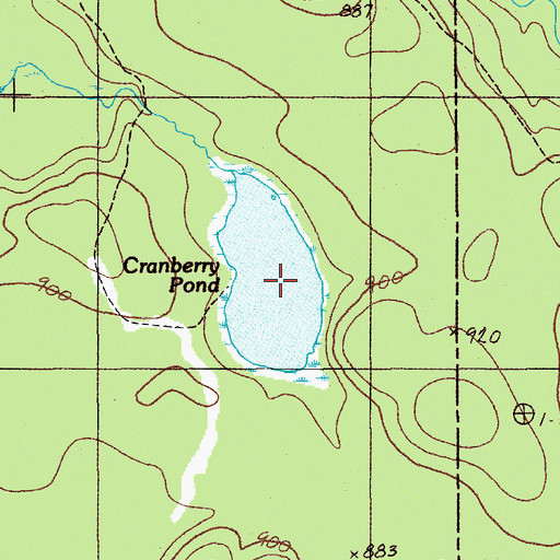 Topographic Map of Cranberry Pond, ME