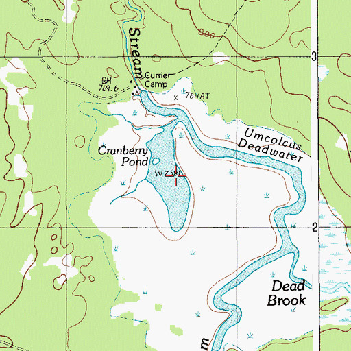 Topographic Map of Cranberry Pond, ME
