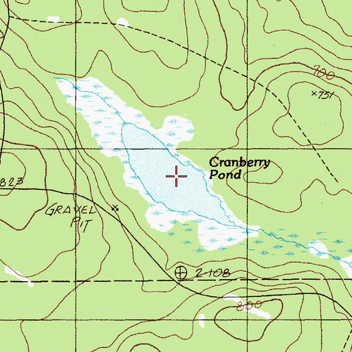 Topographic Map of Cranberry Pond, ME