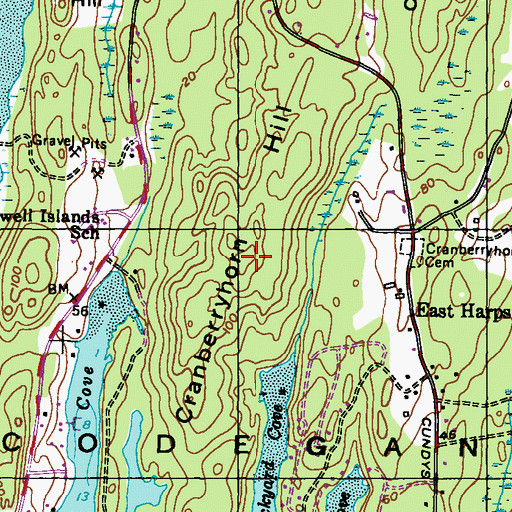 Topographic Map of Cranberryhorn Hill, ME