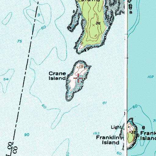 Topographic Map of Crane Island, ME