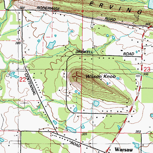 Topographic Map of Wilson Knob, AR