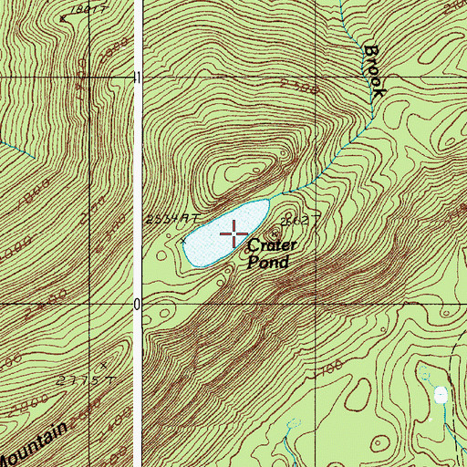 Topographic Map of Crater Pond, ME