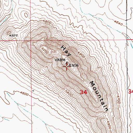 Topographic Map of Hay Mountain, AZ