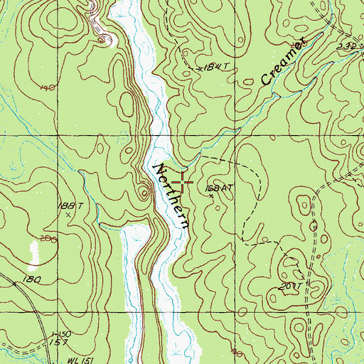 Topographic Map of Creamer Brook, ME