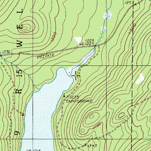 Topographic Map of Crescent Brook, ME