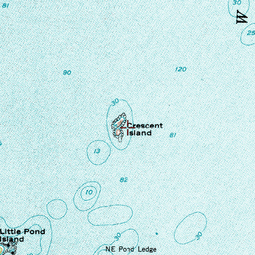 Topographic Map of Crescent Island, ME