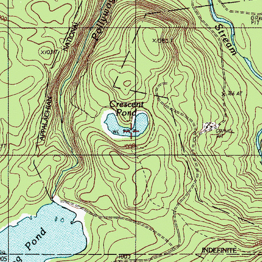 Topographic Map of Crescent Pond, ME