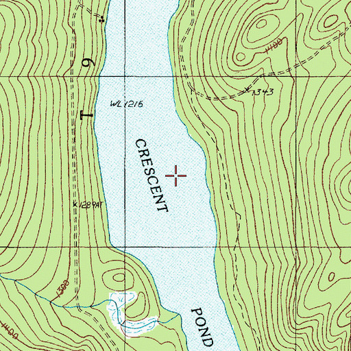 Topographic Map of Crescent Pond, ME