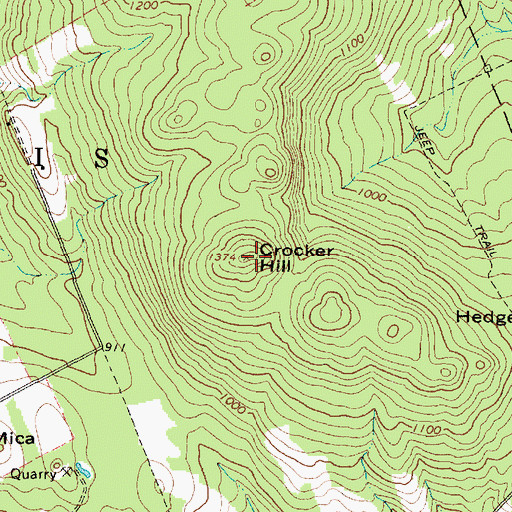Topographic Map of Crocker Hill, ME