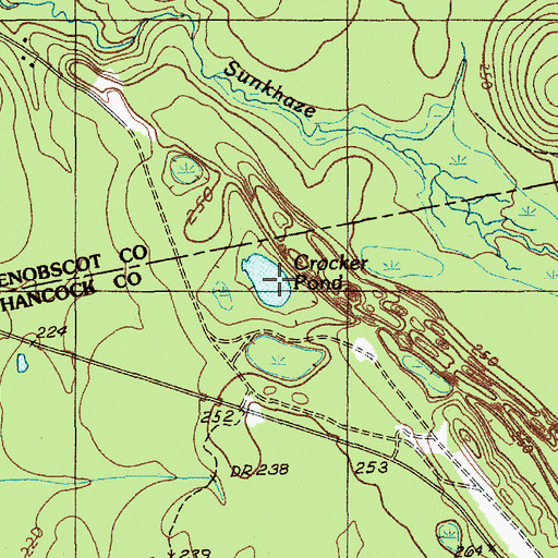 Topographic Map of Crocker Pond, ME