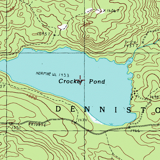 Topographic Map of Crocker Pond, ME