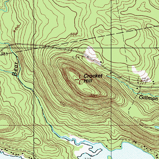 Topographic Map of Crocket Hill, ME