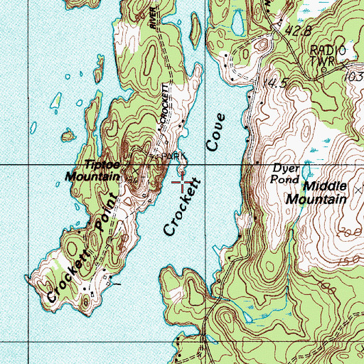 Topographic Map of Crockett Cove, ME