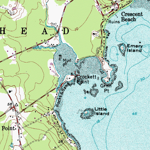 Topographic Map of Crockett Point, ME