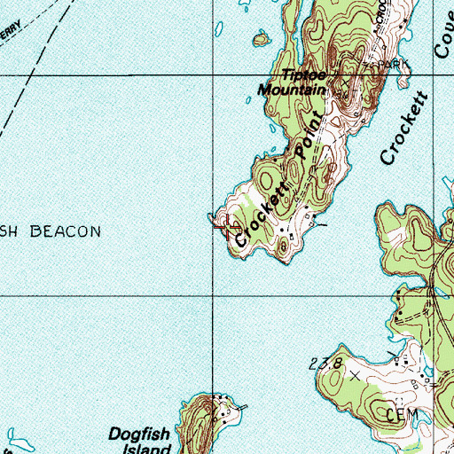 Topographic Map of Crockett Point, ME