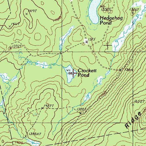 Topographic Map of Crockett Pond, ME