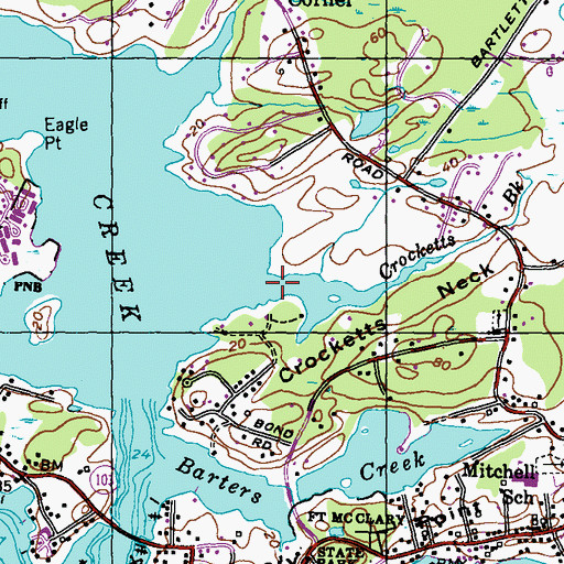 Topographic Map of Crocketts Brook, ME