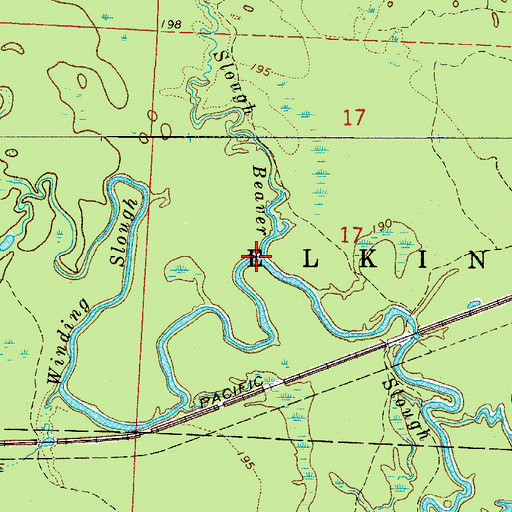 Topographic Map of Winding Slough, AR