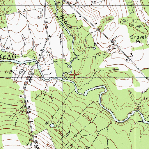 Topographic Map of Crooked Brook, ME