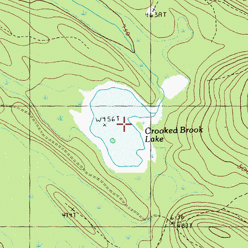 Topographic Map of Crooked Brook Lake, ME