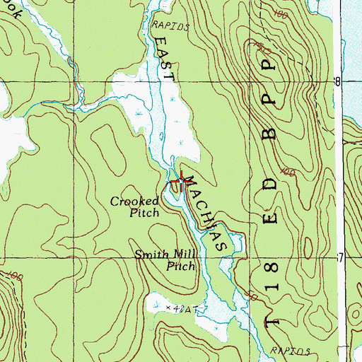 Topographic Map of Crooked Pitch, ME