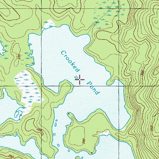 Topographic Map of Crooked Pond, ME
