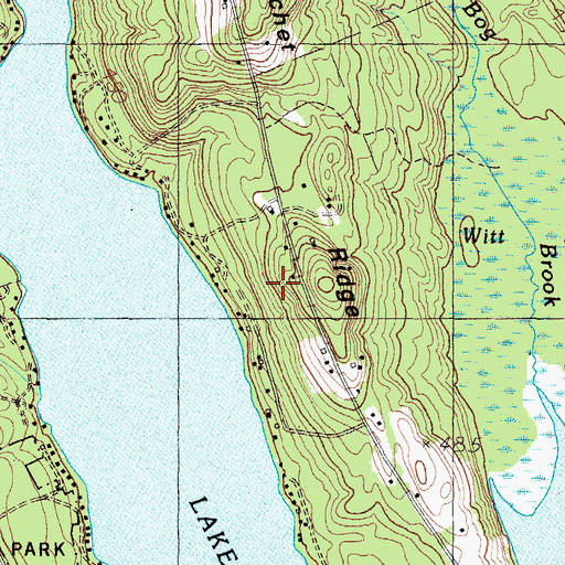 Topographic Map of Crooked Ridge, ME