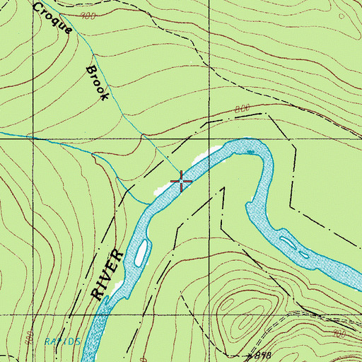 Topographic Map of Croque Brook, ME