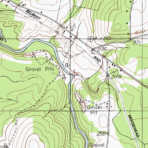 Topographic Map of Crosby Brook, ME