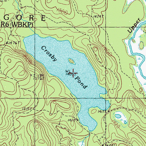 Topographic Map of Crosby Pond, ME