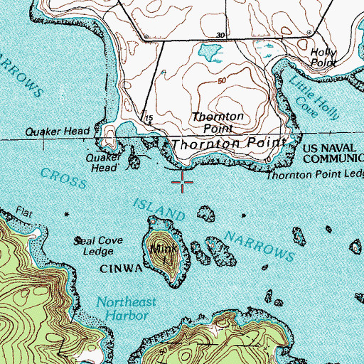 Topographic Map of Cross Island Narrows, ME