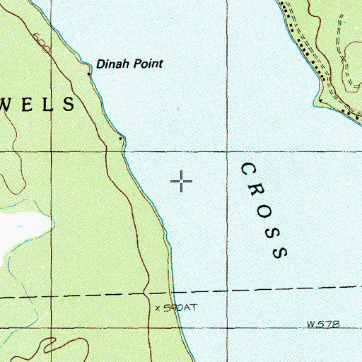 Topographic Map of Cross Lake, ME