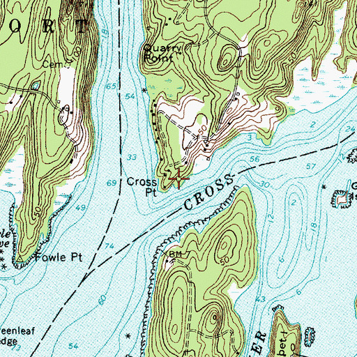 Topographic Map of Cross Point, ME