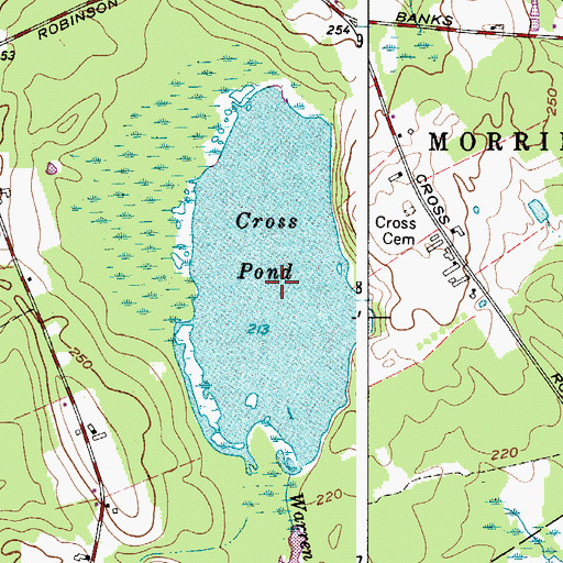 Topographic Map of Cross Pond, ME