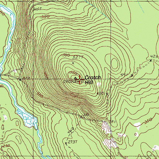 Topographic Map of Crotch Hill, ME
