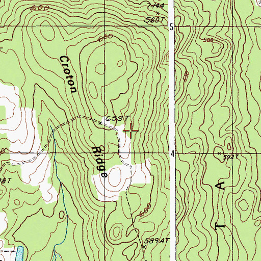 Topographic Map of Croton Ridge, ME