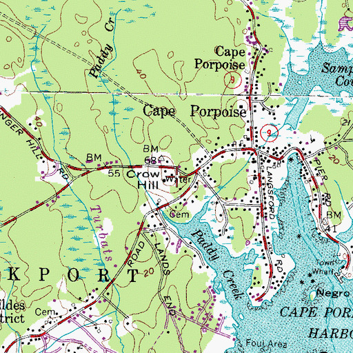 Topographic Map of Crow Hill, ME