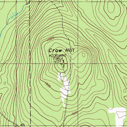 Topographic Map of Crow Hill, ME