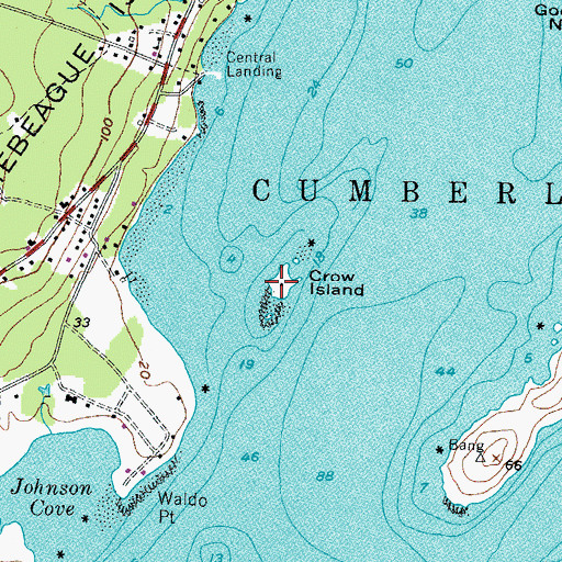 Topographic Map of Crow Island, ME